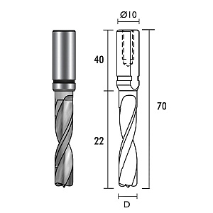 Metal World Vrták kolíkovací neprůchozí 3x70/22 st.10x40 HWM RH ELICA