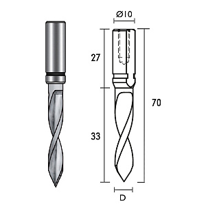 Metal World Vrták kolíkovací průchozí 6x70/33 st.10x27 HWM RH ELICA
