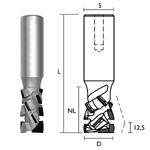 Metal World Fréza diamantová 25x55/120 Z2+1 st.25x55 RH 45°