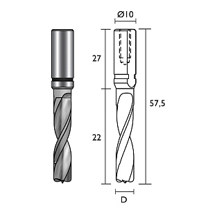 Metal World Vrták kolíkovací neprůchozí 5x57.5/22 st.10x27 HWM LH ELICA