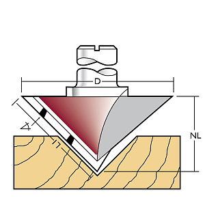 Fréza na V-drážky VGC45SFx12 HW Z1