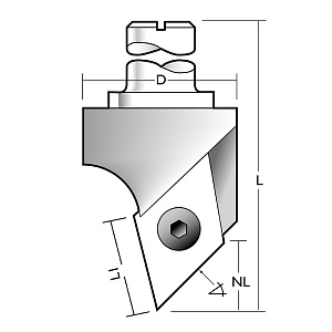 Fréza na V-drážky VGC45SFx12RT HW-VBD Z1