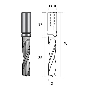 Metal World Vrták kolíkovací neprůchozí 6x70/35 st.10x27 HWM LH ELICA