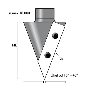Fréza na V-drážky VGC45x25RT HW-VBD Z1