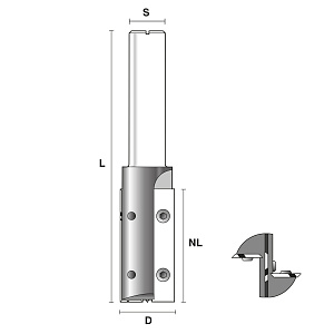 Fréza drážkovací závrtná M2050 – 12RT; Z2+1 HW-VBD