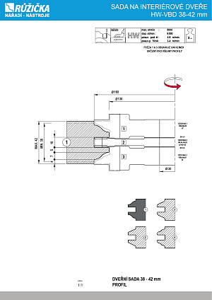 SADA NA INTERIÉROVÉ DVEŘE 38-42 mm HW-VBD