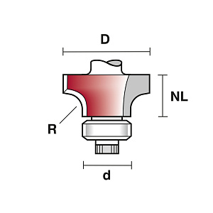 Fréza zaoblovací s vodícím ložiskem SROCB 1/127x8 Z2