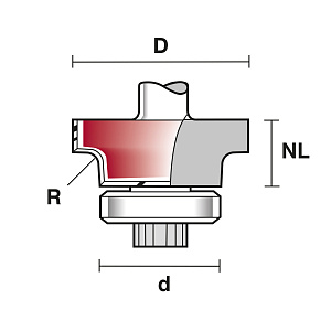 Fréza zaoblovací s vodícím ložiskem SROCB 3x8 Z2