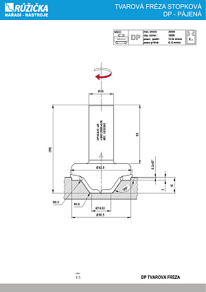 TVAROVÁ FRÉZA STOPKOVÁ DP - PÁJENÁ